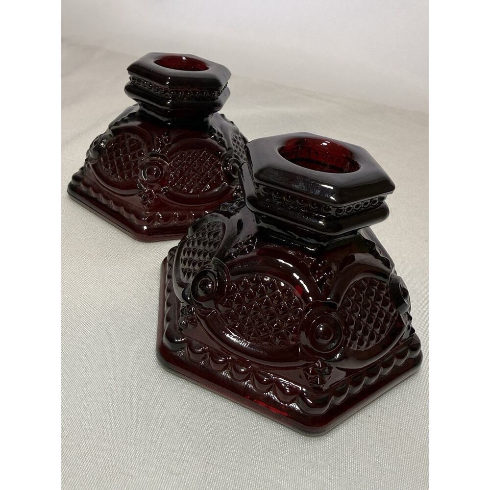Avon Red Ruby 1876 Cape Cod Dishware By the piece Candleholders GothCore